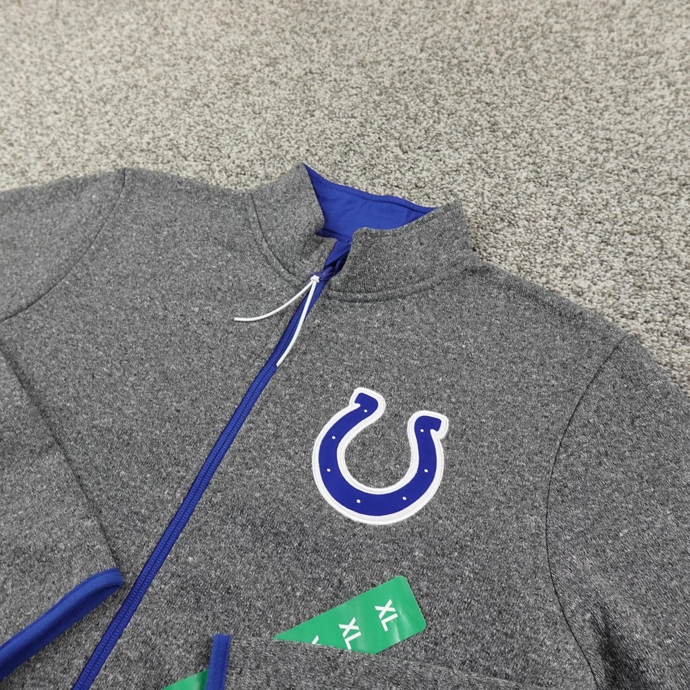 NEW Indianapolis Colts Jacket Womens XL Gray NFL Football Full Zip Fleece Jacket